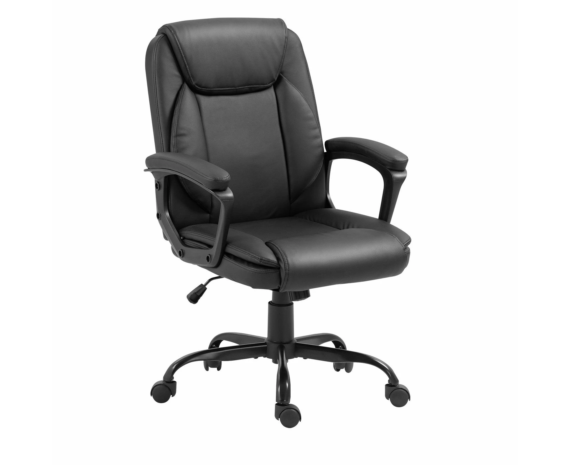 NEADER Ergonomic Office Chair Computer Study Executive Desk Armchair Home Work Reclining Adjustable Swivel Recliner PU Black