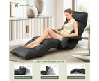 Floor Sofa Bed Chair Couch Lounge Recliner Folding Ground Lounger Lazy Chaise Seat Adjustable with Arms Pillow Pedal