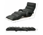 Floor Sofa Bed Chair Couch Lounge Recliner Folding Ground Lounger Lazy Chaise Seat Adjustable with Arms Pillow Pedal