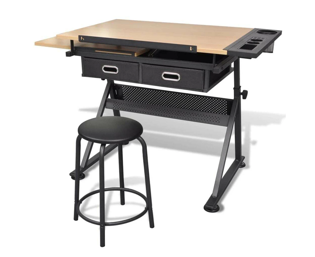 Drawing Desk Stool Set Drafting Table Art Desks Adjustable Tilt With Drawers