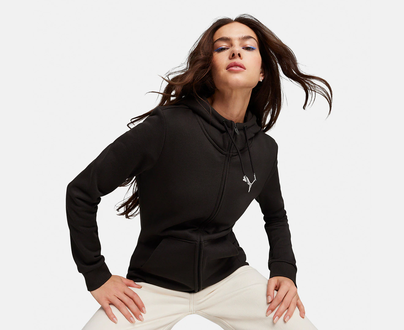 Puma Women's Full Zip Fleece Hoodie - Black