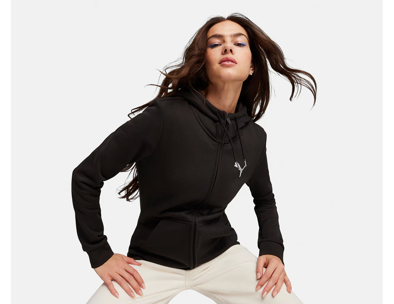 Puma Women's Full Zip Fleece Hoodie - Black