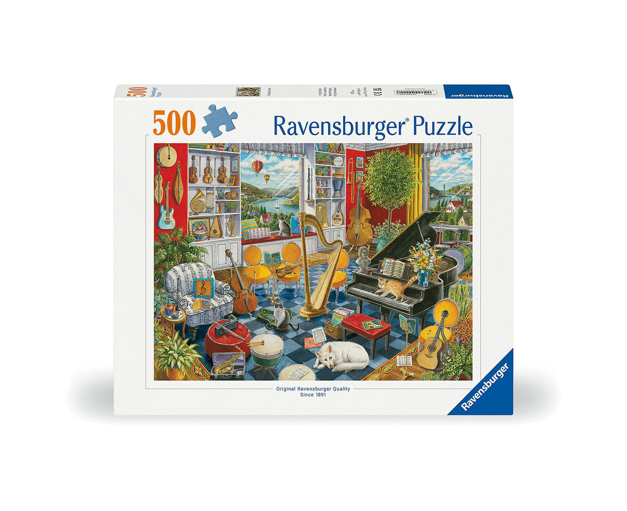 500pc Ravensburger The Music Room Themed Interactive Jigsaw Puzzle Pieces