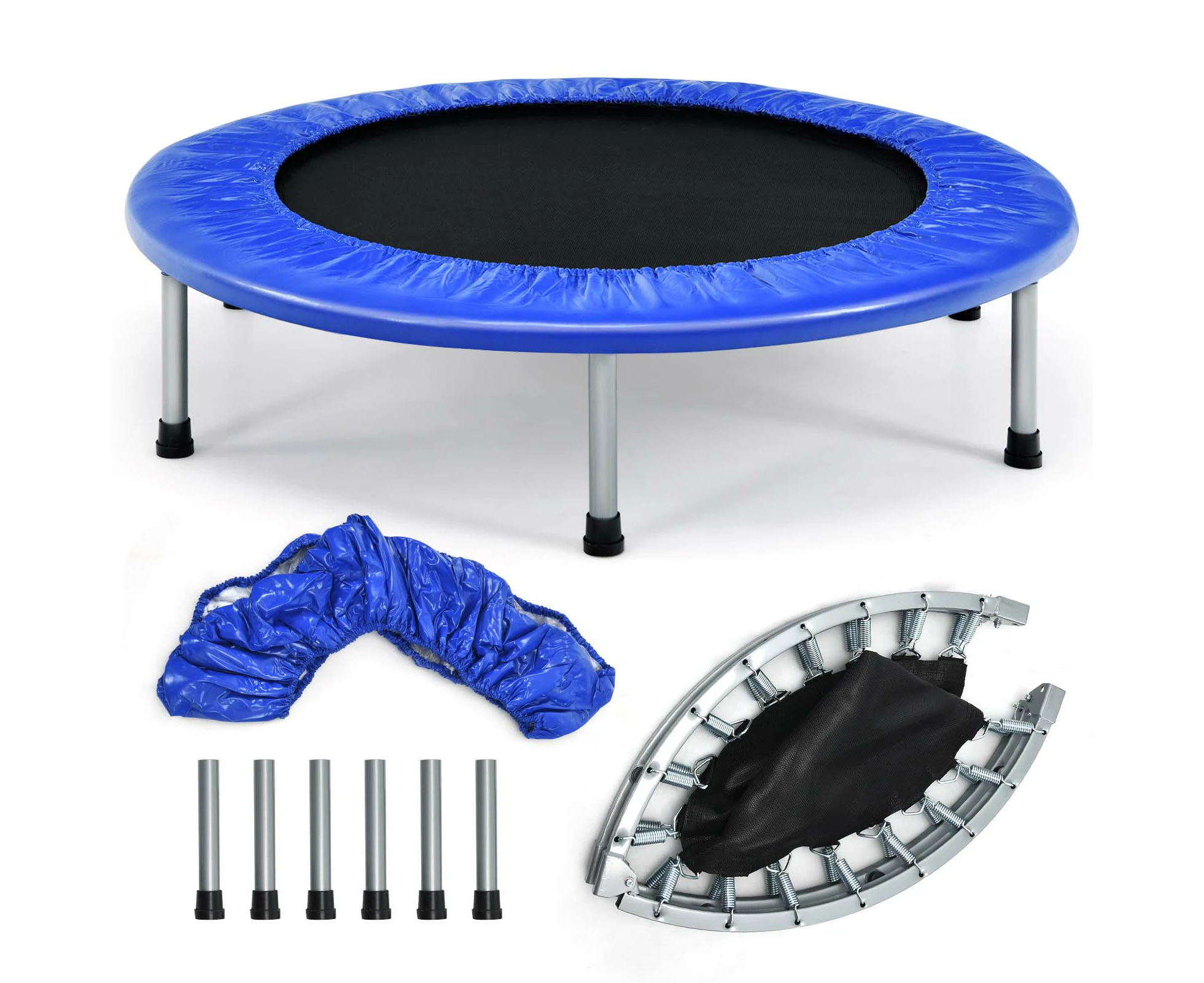 Costway 150KG Weight Capacity Trampoline Portable Recreational Rebounder Outdoor Toy Blue