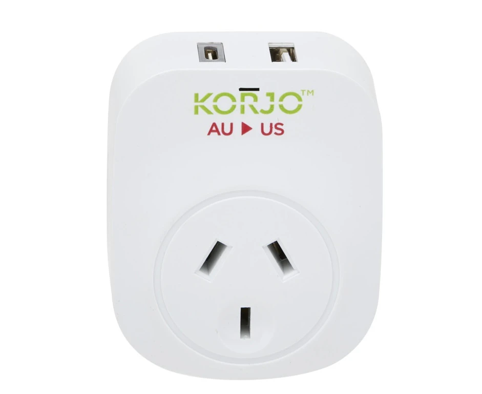 Korjo USB A + C & Power Adaptor for US