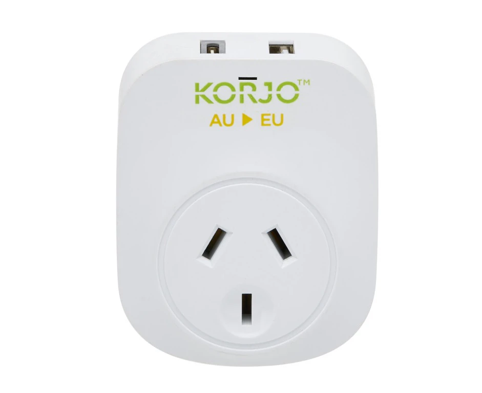 Korjo USB A + C & Power Adaptor for Europe