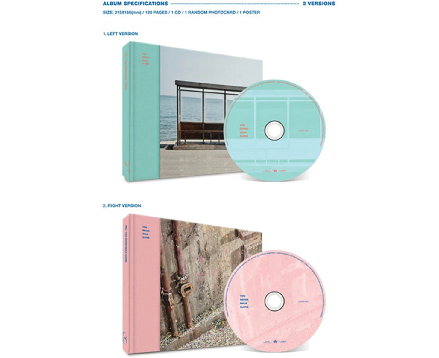 BTS - You Never Walk Alone (Random cover, incl. 120-page photobook and one random photocard)  [COMPACT DISCS] Asia - Import USA import