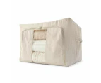 Linen Look Collapsible Box with Window, Large, Beige - Anko