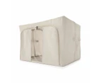 Linen Look Collapsible Box with Window, Large, Beige - Anko