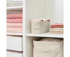 Linen Look Open Storage Box, Narrow, Beige - Anko