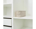 Linen Look Open Storage Box, Narrow, Beige - Anko