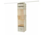 Linen Look Hanging Shelving with Drawers, Beige - Anko