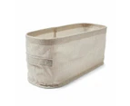 Linen Look Open Storage Box, Narrow, Beige - Anko