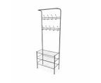 Garment Rack with 3 Tier Shoe Storage, Black - Anko