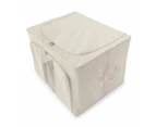 Linen Look Collapsible Box with Window, Large, Beige - Anko