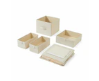 Linen Look Hanging Shelving with Drawers, Beige - Anko