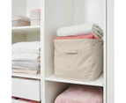 Linen Look Open Storage Box, Beige - Anko