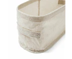 Linen Look Open Storage Box, Narrow, Beige - Anko