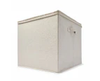 Linen Look Storage Box with Dividers, Beige - Anko