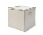 Linen Look Storage Box with Dividers, Beige - Anko