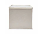 Linen Look Storage Box with Dividers, Beige - Anko