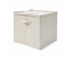 Linen Look Storage Box with Dividers, Beige - Anko