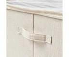 Linen Look Storage Box with Dividers, Beige - Anko