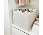 Linen Look Storage Box with Dividers, Beige - Anko