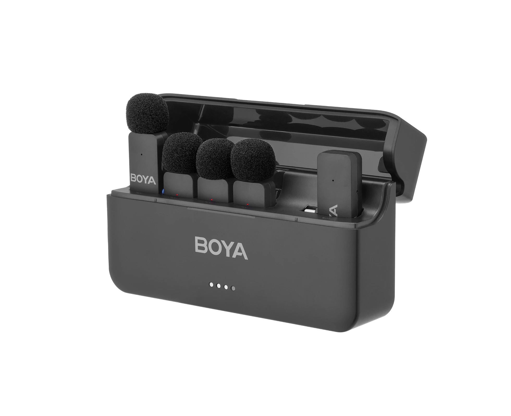 BOYA BY-V4U 4-Channel 2.4G Wireless Microphone System Clip-on Phone Microphone Omnidirectional Mini Lapel Mic Auto Pairing Intelligent Noise Cancellation 2