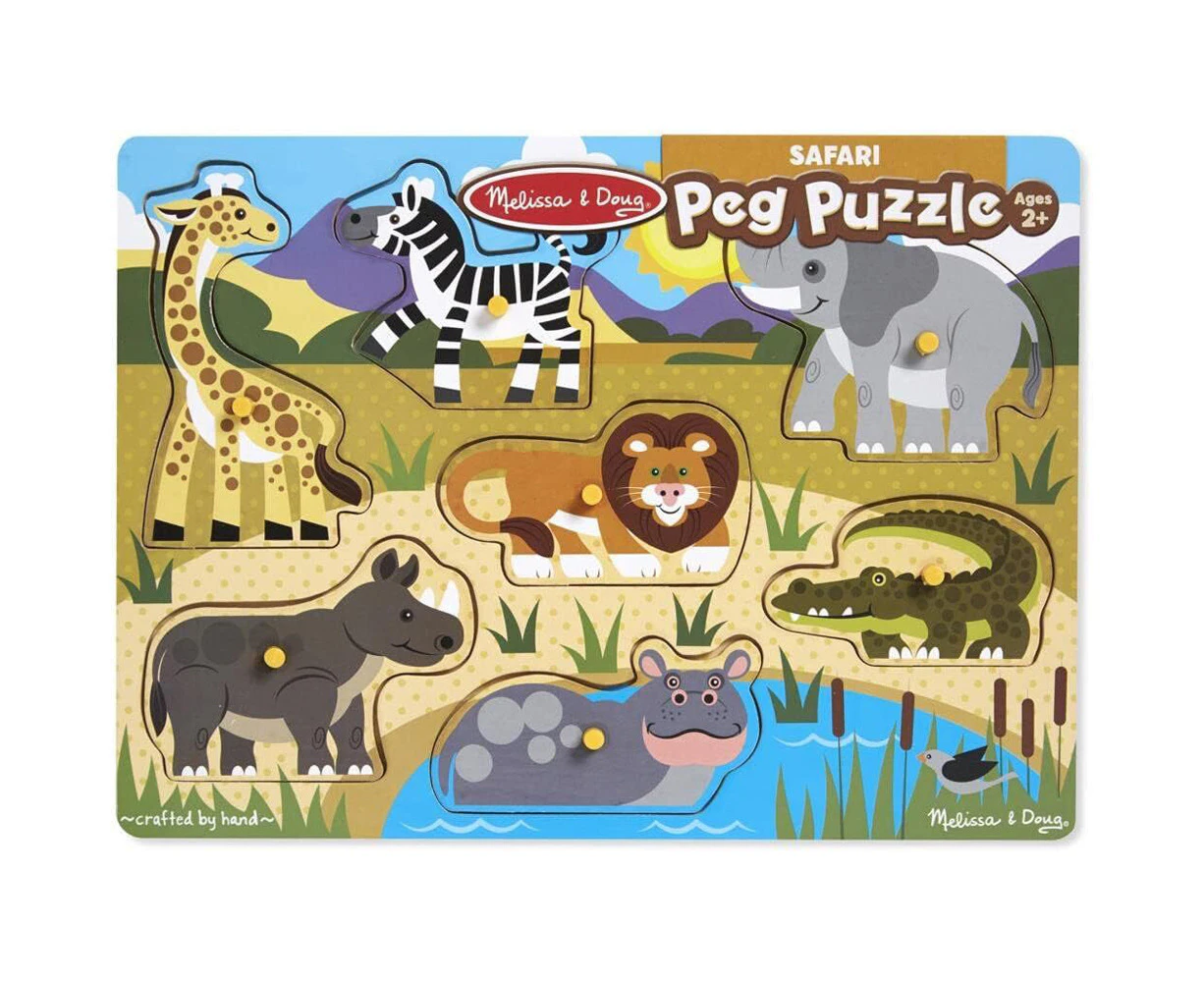 Melissa & Doug Safari Peg Puzzle Kids/Childrens Interactive Play Toy 2y+