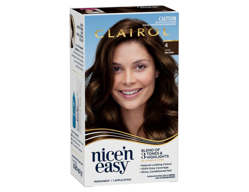 Clairol Nice 'N Easy 4 Natural Dark Brown Permanent Hair Colour