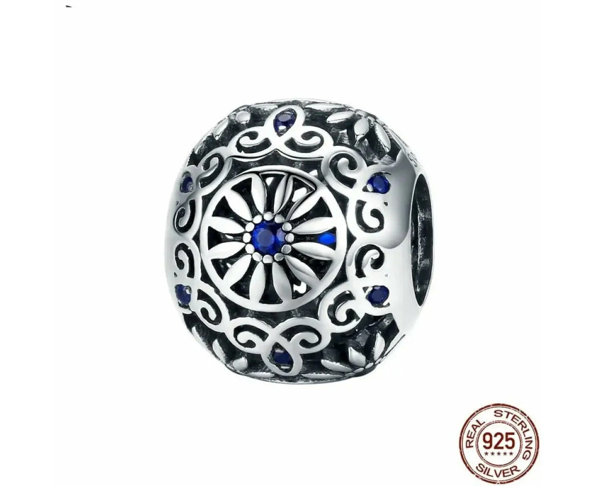 Beads Fit Charm Bracelet 925 Sterling Silver Intricate Lattice Openwork Ball With Clear Cz Diy Jewelry