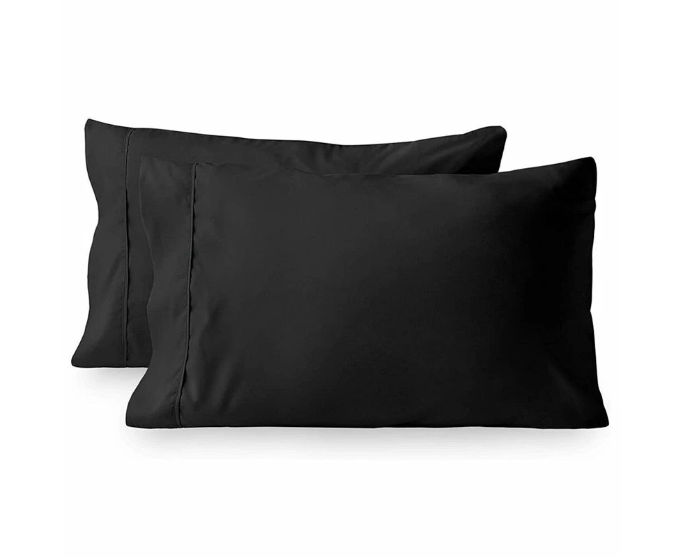 King/queen Sizeset Of 2 Envelope Enclosure Solid Colour Microfiber Pillowcases