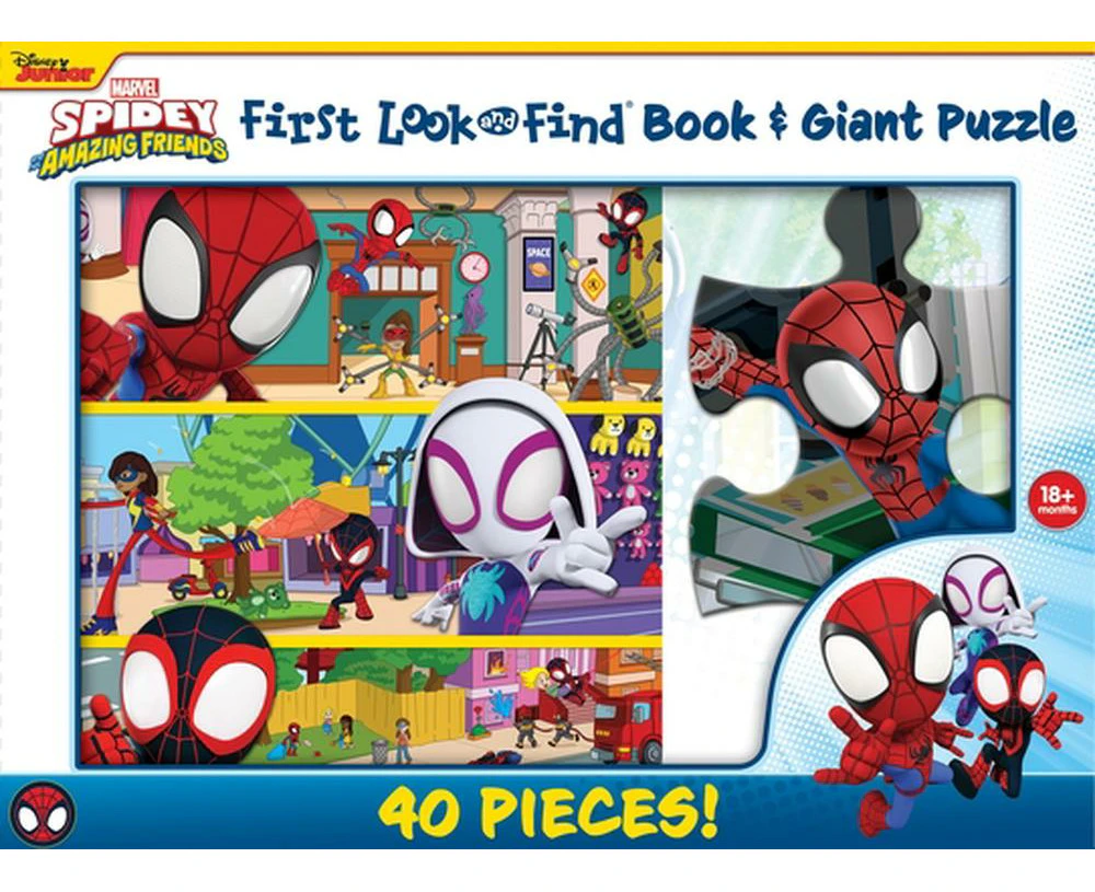 Disney Junior Mavel Spidy & His Amazing Friends First Look & Find Book & Giant Puzzle