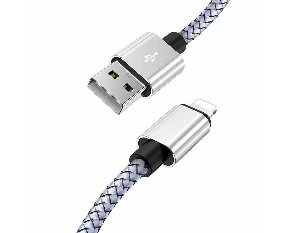 NewBee NB-USBLIGHTNINGW-2M 2m USB Lightning Data Sync Charger Sleeved Cable for iPhone iPad iPod