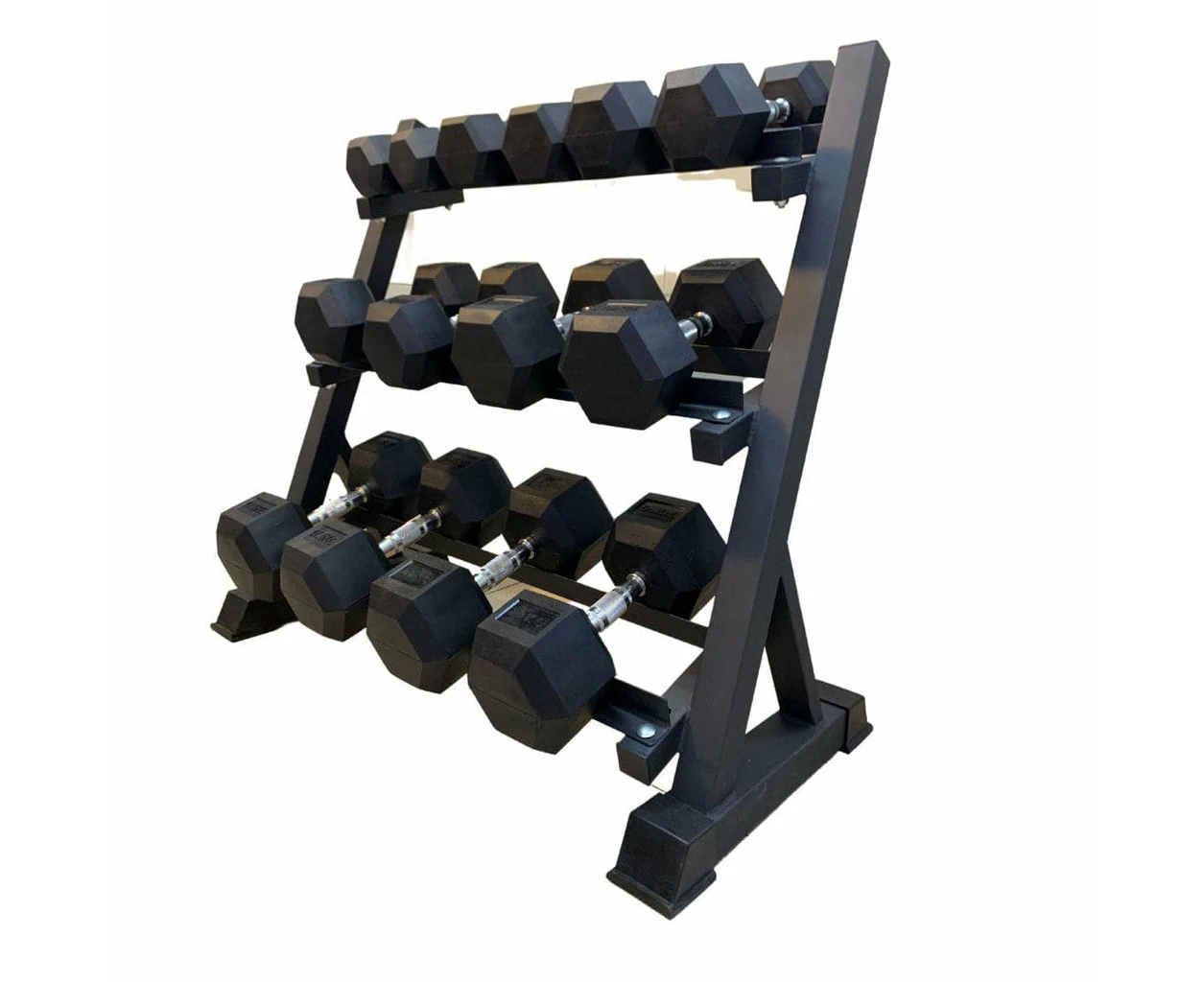 BRIXX 25kg - 40kg Hex Dumbbell & Rack Set | 7 Pairs - 395kg Package