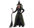 Cool Teen Girl's Green Witch Halloween Costume Girls