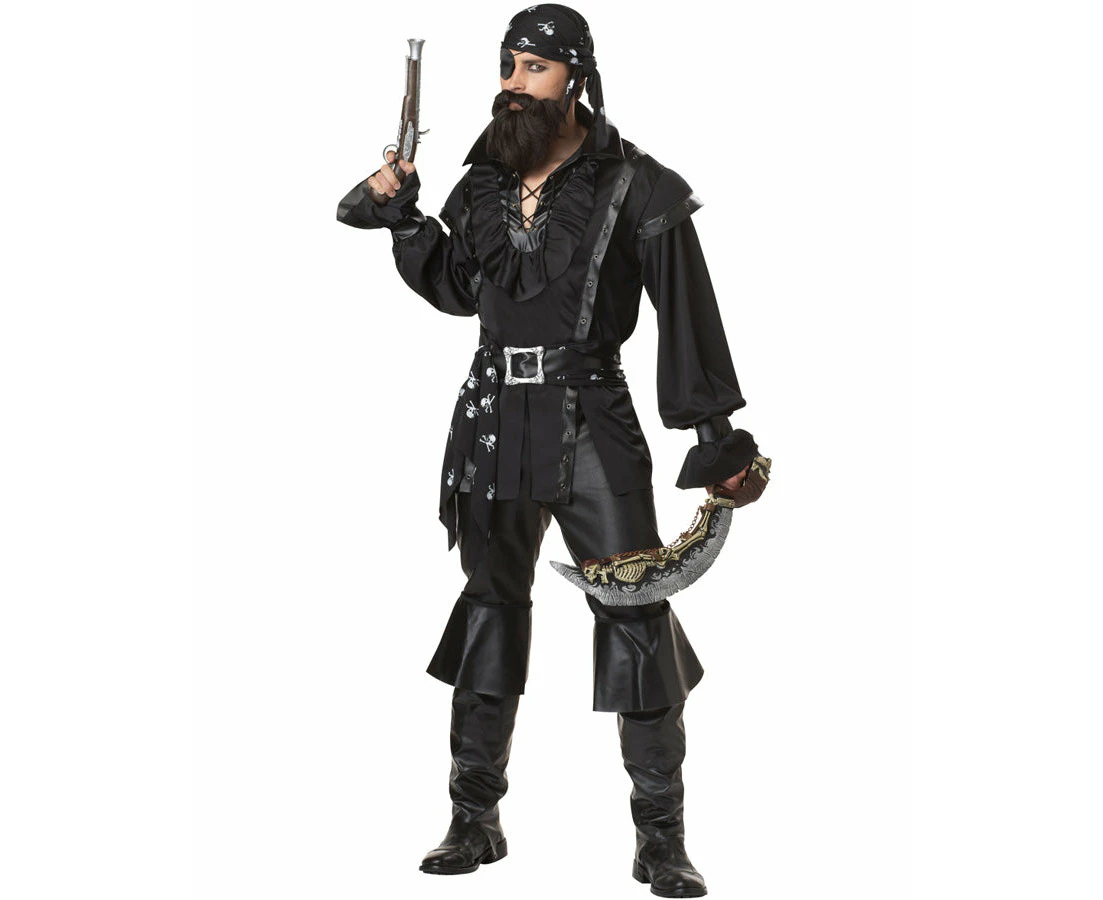 Plundering Pirate Men's Swashbuckler Fancy Dress Costume Mens