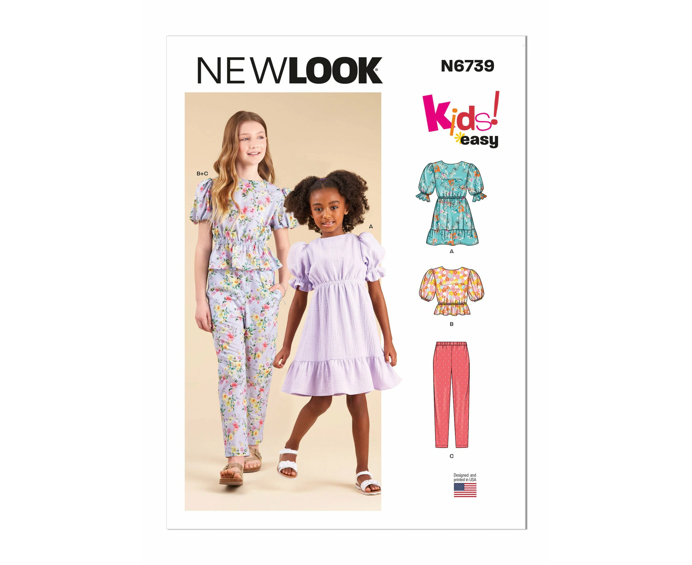 New Look Sewing Pattern N6739 Children's and Girls' Dress, Top and Pants