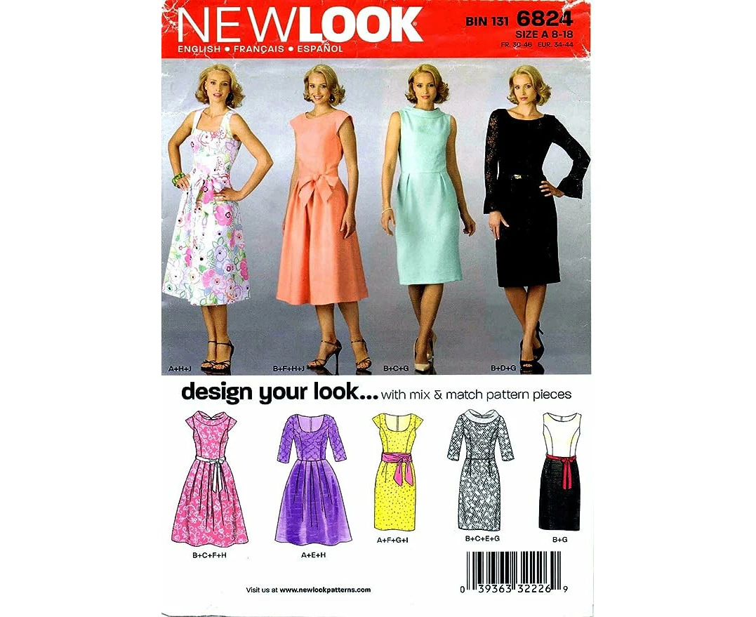 New Look Sewing Pattern N6824 6824 Misses' Dresses