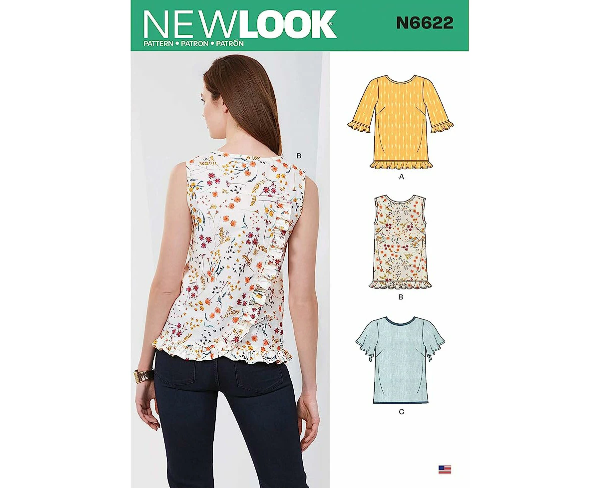 New Look Sewing Pattern N6622 6622 Misses' Tops