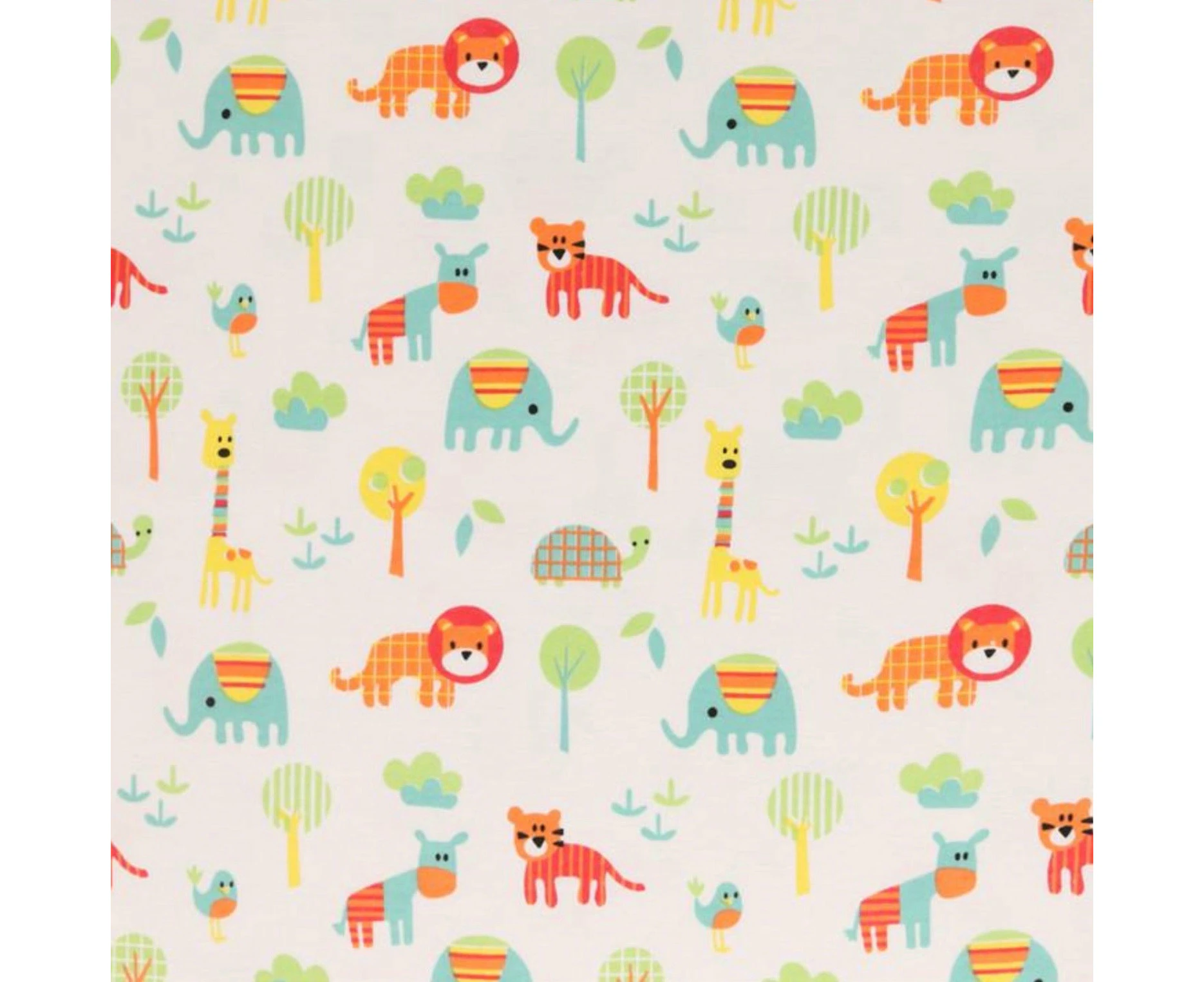 Elephants, Giraffes and Turtles - 2 way stretch 100% Cotton Jersey fabric