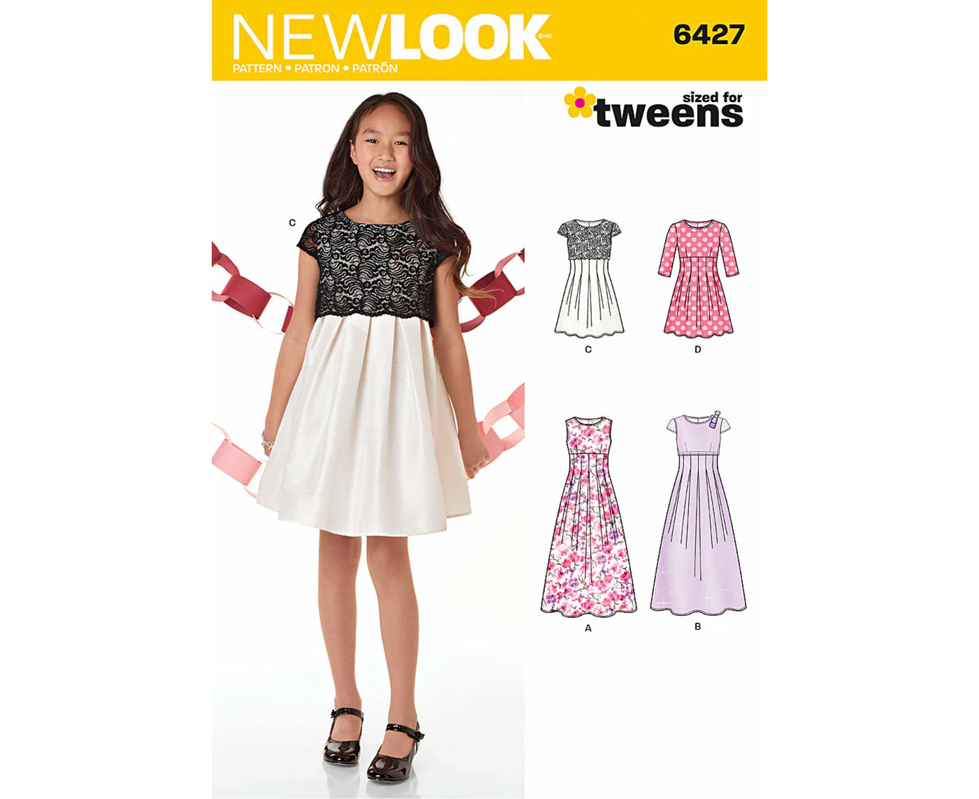 New Look Sewing Pattern 6427 N6427 Girls Dresses and Gowns