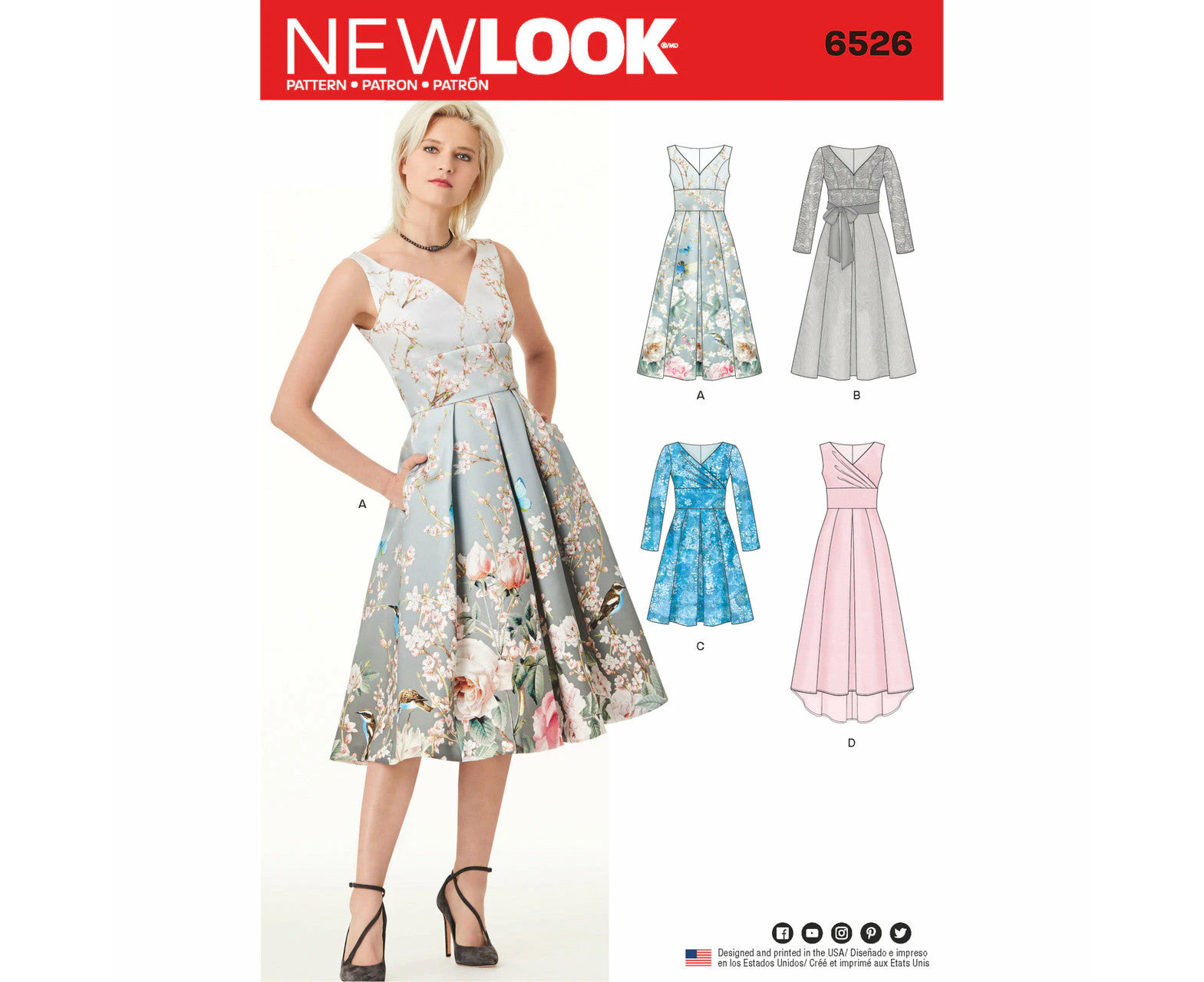 New Look Sewing Pattern 6526 Misses' Dress with Bodice Variations