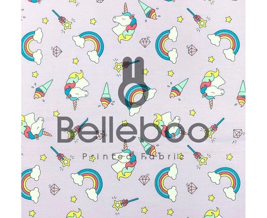 Rainbow Unicorn 100% Cotton Poplin Fabric