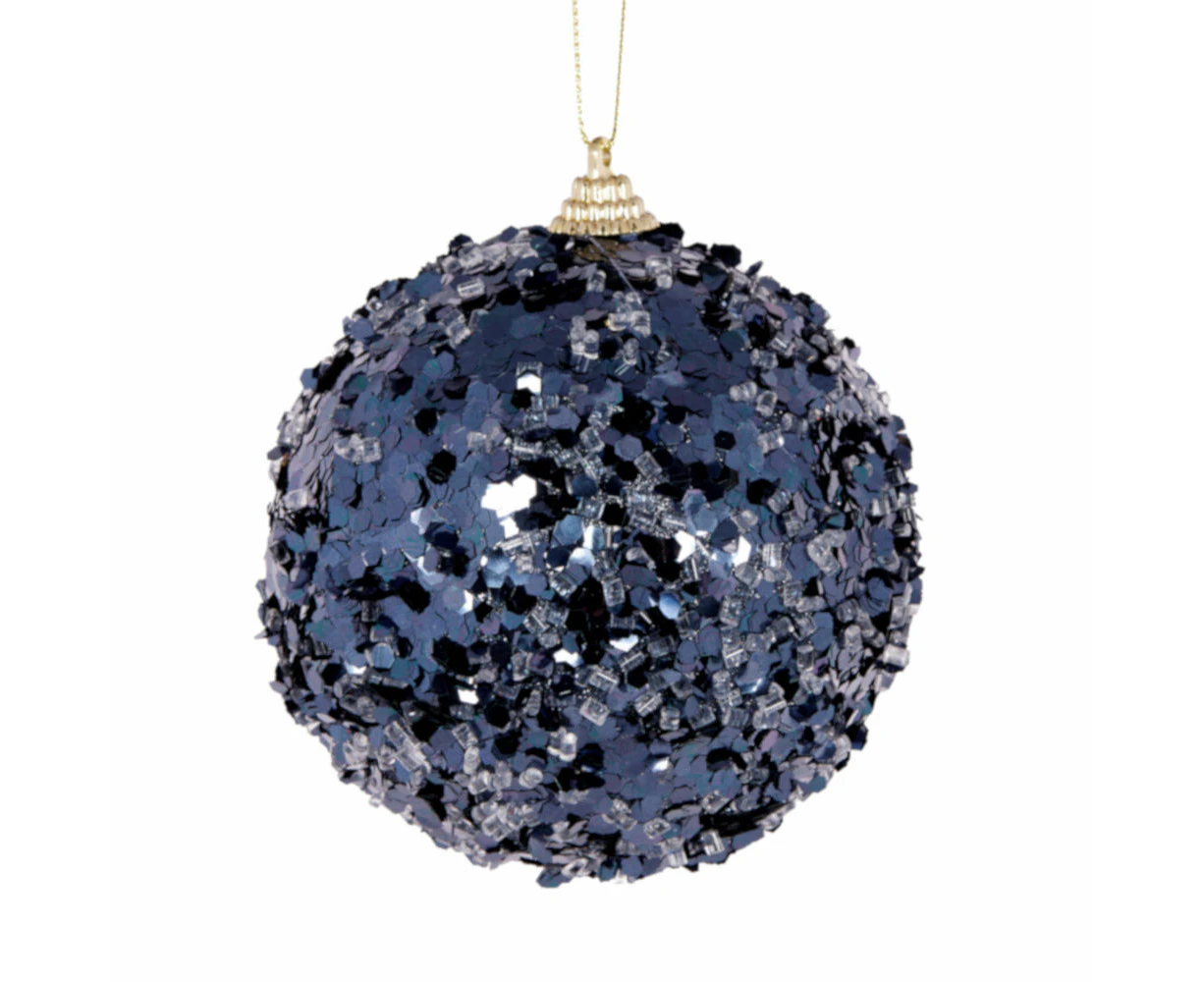 Midnight Blue Sprinkles Bauble 10cm