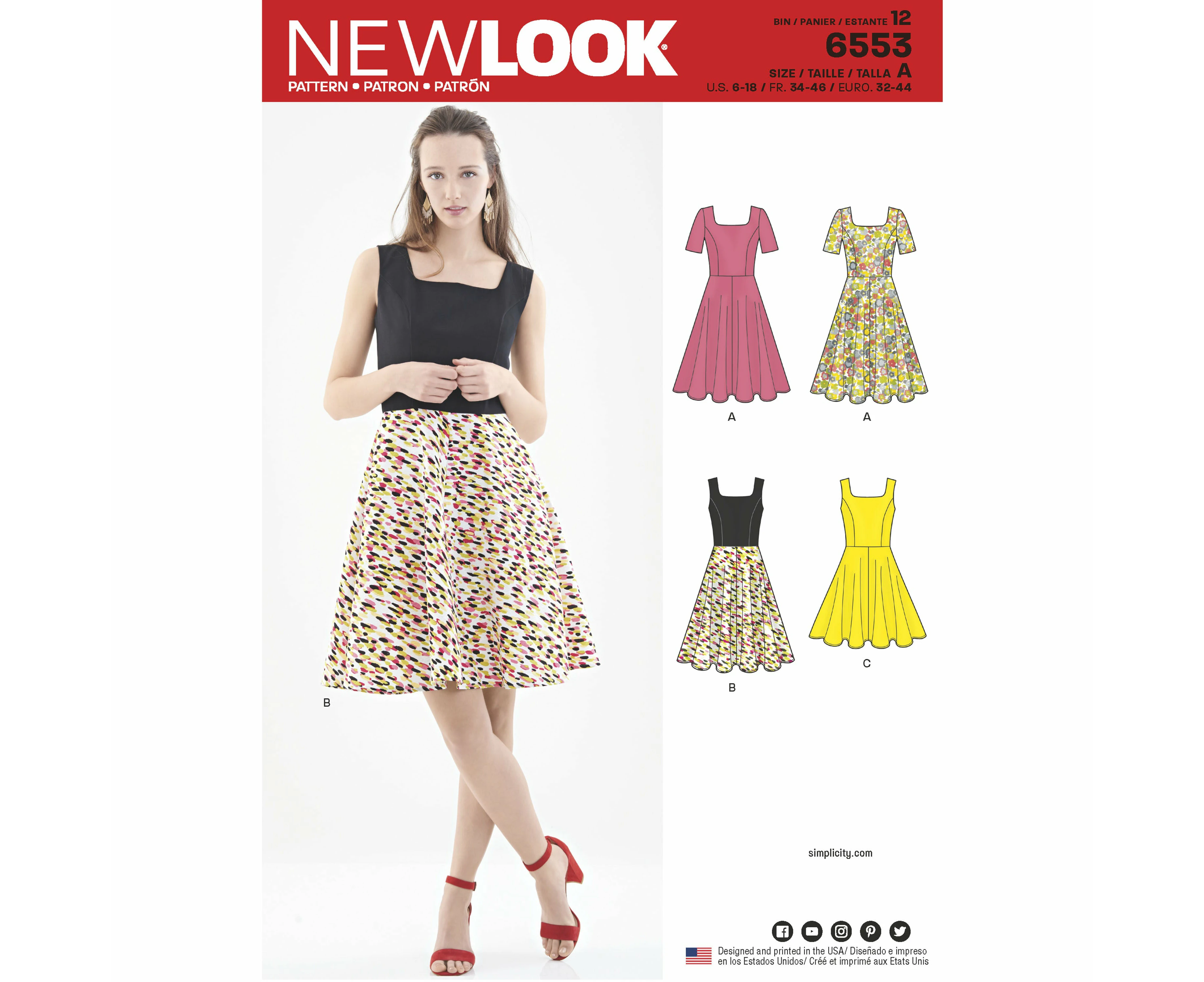 New Look Sewing Pattern 6553 Misses' Dress in Two Lengths