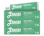 3 x Grants Natural Toothpaste Mild Mint 110g