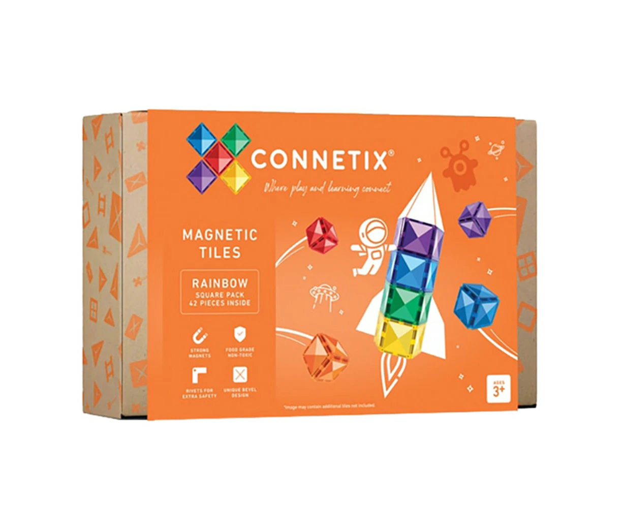 Connetix 42 Piece Rainbow Square Pack