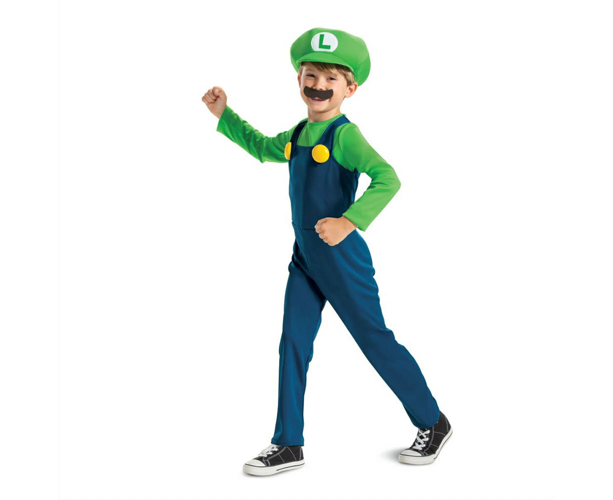 Disguise Nintendo Luigi Kids/Childrens Fancy Dress Full Costume Size 7-8